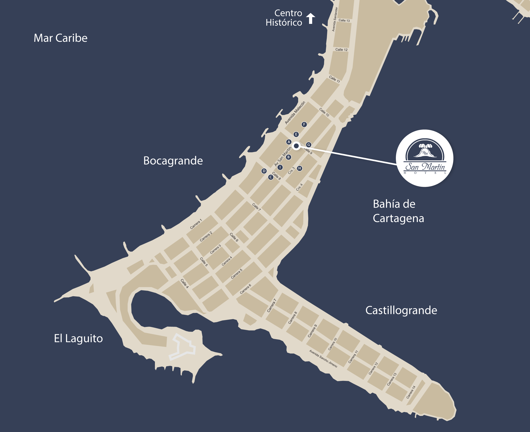 Mapa de ubicación Hotal San Martín