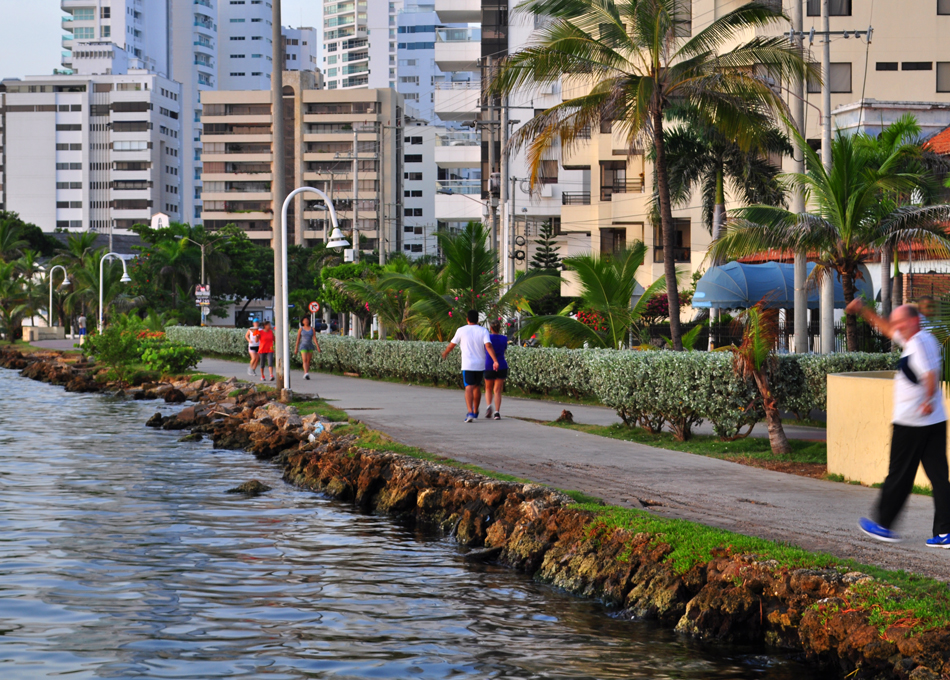 Pedestrian walk Cartagena Bay